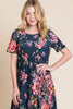 Floral Short Sleeve Maxi Dress – Elegant Maxi Dress, Floral Short Sleeve Dress, Shirred Maxi Dress, Flowing Silhouette Dress, Comfortable Summer Dress, Flattering Dress for Various Occasions, Versatile Maxi Dress by Stevvex