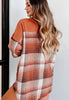 Plaid Button Up Long Sleeve Jacket Classic & Timeless Lightwear Outerwear For women and Girls by Stevvex