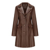 Women’s Long Leather Trench Coat – Fashion Outerwear by FitiqueFit