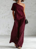 Women's Wide-Leg Pants & Top Set – 2-Piece Three-Quarter Sleeve Outfit by FitiqueFit