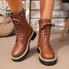 Women’s Solid Color Low Heel Mid Boots — Stylish Everyday Mid Boots by FitiqueFit