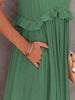 Romantic Ruffled Sleeveless Tiered Maxi Dress with Pockets Elegant & Chic Statement Beautiful Design Dress by Stevvex