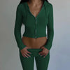 Long Sleeve Sweater And High Waist Long Pants Set by FitiqueFit