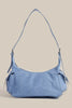 Fame Braided Accent Blue Shoulder Bag Double Pockets