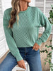 Side Slit Round Neck Sweatshirt by Wild and Free Boutique