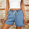 Women's Retro Washed High-Waist Wide-Leg Denim Shorts by FitiqueFit