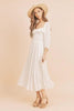 New Summer Ruffled Smocked Square Neck Balloon Sleeve Comfortable Dress – Feminine, Chic, and Elegant for Any Occasion by Stevvex