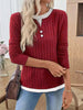 Ribbed Knit Long Sleeve Fake Two-Piece T-Shirt by Simply Love