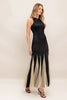 Noir Tulle Black Knit Maxi Dress by Neon Spur