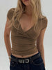 Elegant Wrap V-Neck Slim Fit T-Shirt by Simply Love