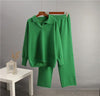 Solid Color Lapel Sweater Set for Women by FitiqueFit