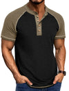 Men's Raglan Henley Color Block T-Shirt