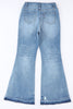 High Waist Button Fly Flared Jeans