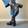 Stretch Retro Chunky Heels Commuter Boots — High Heel Style by FitiqueFit