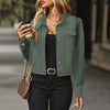Faux Suede Cropped Jacket with Stand Collar — Vintage Short Coat / Fall Outwear by FitiqueFit