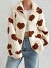 Cute Heart Zip Up Drop Shoulder Furry Jacket Cozy & Trendy Cold-Weather Essential Warm Soft Winter Jacket For Your Girl by Stevvex