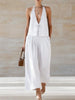 Women's Sleeveless Vest & Wide-Leg Pants Set – 2-Piece Lace-Up Outfit by FitiqueFit