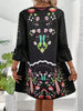 Exquisite Summer Feminine Lace Detail Printed Dress Chic Midi Lightweight Dress by Stevvex