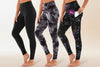 3-Pack High-Waisted Cropped Yoga Pants with Slanted Pockets by FitiqueFit