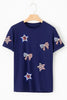 Sequin Star Round Neck Short Sleeve T-Shirt by Simply Love