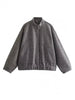 Autumn Casual Full Size Drop Shoulder Snap Down Jacket with Buttoned Front and Pockets by Stevvex