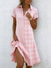 Women's Bohemian 3D Printed V-Neck Short-Sleeve Maxi Dress