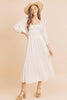 New Summer Ruffled Smocked Square Neck Balloon Sleeve Comfortable Dress – Feminine, Chic, and Elegant for Any Occasion by Stevvex