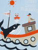 Children's Whale Boat Graphic Short Sleeve T-Shirt by Simply Love