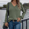 Women's Long Sleeve Blouses Shirts With Ribbed Knit Basic Tops by FitiqueFit