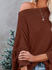 Waffle Knit Boat Neck T-Shirt by Simply Love