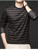 Men's Plus Size Striped Long Sleeve Thickened Warm T-Shirt by Simply Love