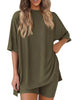 Full Size Half Sleeve T-Shirt and Shorts Set Plus Size by Simply Love