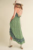 Ditsy Floral Ruffled Hem Maxi Cami Dress For Women –Romantic Floral Print, Flowy Maxi Length, Feminine & Elegant Design for Casual & Special Occasions by Stevvex