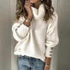 Women’s High Collar Knitted Sweatshirt – Long Sleeve Casual Pullover by FitiqueFit