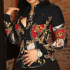 Women's Spring Fall Faux Leather Lapel Shirt by FitiqueFit
