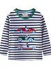 Children's Racing Car Embroidered Striped Long Sleeve T-Shirt by Simply Love