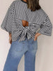 Striped Back Bow Tie T-Shirt by Simply Love