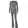 Long Sleeve Sweater And High Waist Long Pants Set by FitiqueFit