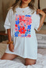 Flower Graphic Round Neck Short Sleeve T-Shirt by Simply Love