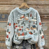3D Digital-Print Flannel Slim-Fit Crew-Neck Sweatshirt by My Store