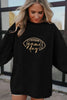 Black Football Graphic Game Day Embroidered Corded Sweatshirt by Wild and Free Boutique