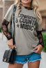 Letter Graphic Round Neck Short Sleeve T-Shirt by Simply Love