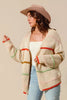 SO ME Loose Fit Multi Stripe Open Front Cardigan by FitiqueFit