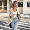 Women's Drawstring Waist Figure-Flattering Casual Coat – Khaki by FitiqueFit