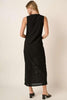 Side Slit Round Neck Sleeveless Dress – Elegant and Versatile Sleeveless Dress with Sophisticated Side Slit Detail For Any Occasion by Stevvex