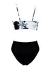 Coastal Flair V-Neck Bikini Set – Eye-Catching Random Print Two-Piece Chic Swimsuit with Spaghetti Straps High Cut Shorts and Ultra-Stretch Comfort – Women’s Summer Swimwear for Beach Days & Casual Poolside Vibes by Stevvex