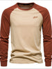Men's Contrast Round Neck Raglan Sleeve T-Shirt