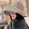 Women's Wide-Brim Striped Sun Hat – UV Protection & Adjustable Fit by FitiqueFit