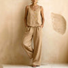 Women's Sleeveless Tank Top & Pants Two-Piece Set by FitiqueFit