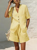 Women's Cotton-Linen Loose-Fit T-Shirt & Cropped Shorts Two-Piece Set by FitiqueFit